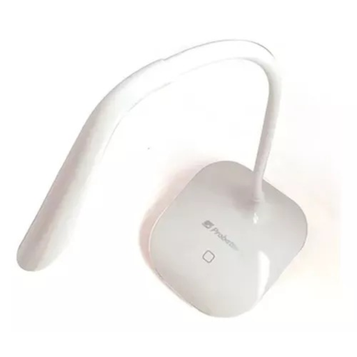 [PRBIL-VEL.DL009-B] Velador de Escritorio - Blanco - 3W (70Lm) - Para 4 AAA o uso con Cable USB / Sensor Tactil y Cuello regulable