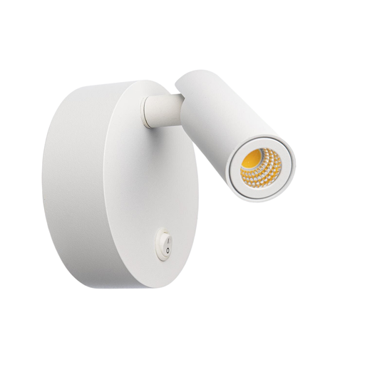 [VONVK-LIT-BL-3000] ARTEFACTO LIT APLIQUE DE PARED DE ALUMINIO 3W 3000K Φ105 x 65 BLANCO