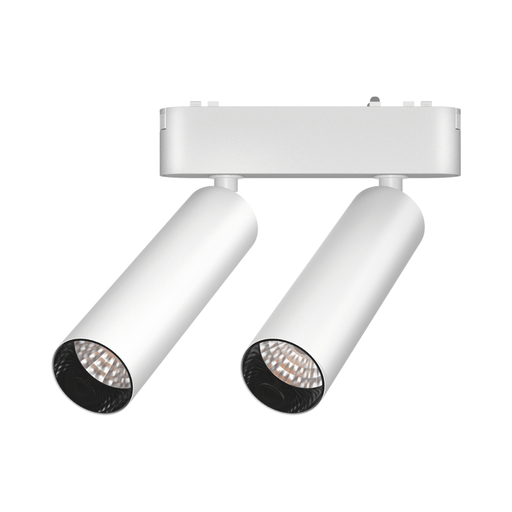 [CORRMS-CMD-B-14W-24G-WW] CABEZAL MOVIL DOBLE ANTIDESLUMBRAMIENTO BLANCO PARA RIEL MAGNETICO SKYLINE ø31MM MACROLED, DC48V, 14W, 2700K, 24°, RA>90