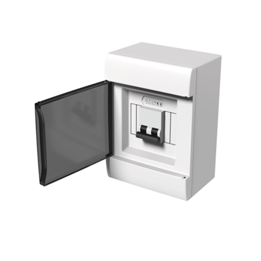 [GEN04504GF] Caja ext. TM 2 bocas c/tapa fumé - Gris