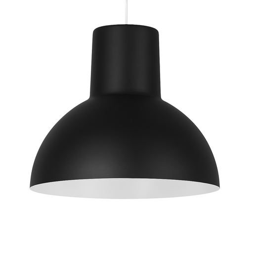 [FAR0306/ENE] Colgante media esfera, ø 550 mm con capuchón. Alma de acero negro