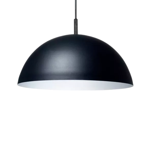 [FAR0306/DNG-BL] Colgante media esfera, ø 550 mm Alma de acero negro-blanco