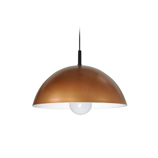 [FAR0306/CCO-BL] Colgante media esfera, ø 400 mm color cobre-blanco