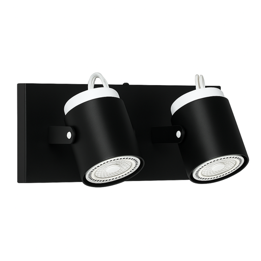 [FAR0173/2NE-BL] Spot 2 luz para lampara GU10 dicro Led negro-blanco