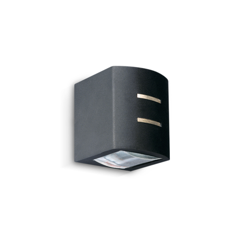 [FWI1994 Alum Lente Vidrio-NE] Aplique de Pared  Lente Vidrio Negro