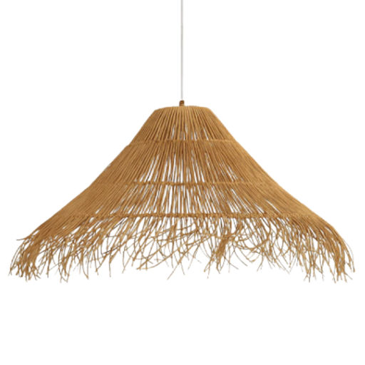 [CHJARICACNE] Arima Lámpara Colgante Cachavacha de hierro y tejida en kraft accesorios negros 45x100cm