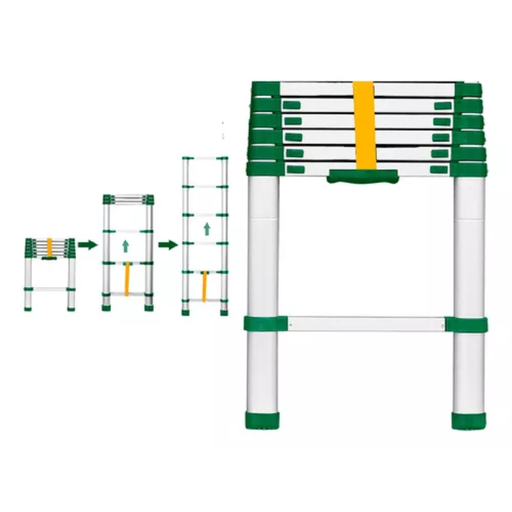 [CORJDLD5H06] Escalera telescópica - Escalones: 6 - Aluminio - Altura máx. extendida: 2000mm - Máx. carga: 150kg