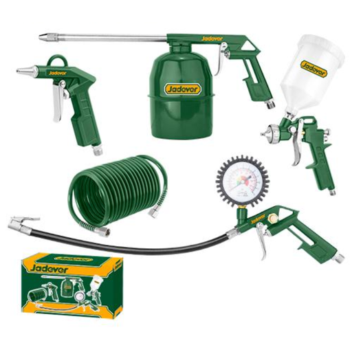 [CORJDAX1505] Kit herramientas neumáticas de 5 piezas - Manguera de retroceso, Pistola de aire comprimido, Pistola pulverizadora de aire, Pistola de lavado de aire, Pistola para inflar neumáticos