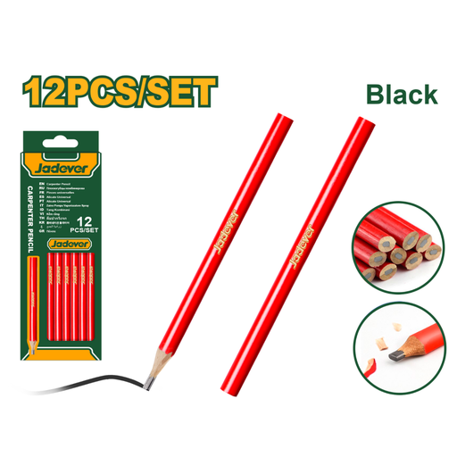 [CORJDMQ1512] Lápiz de carpintero ovalado - 12 unidades/set - Mina color negro