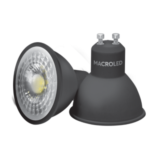 [CORPAR16-PVCN-7W-38D-NW] DICRO MACROLED ECO NEGRA 7W AC100-240V NEUTRO 4500K SPD1500V 38º