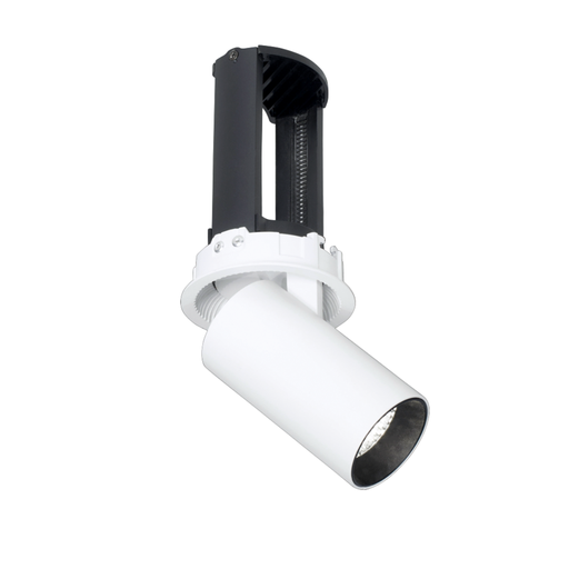 [DABEmbu-12 blanco] Embutido redondo movil desplazable de aluminio blanco GU10