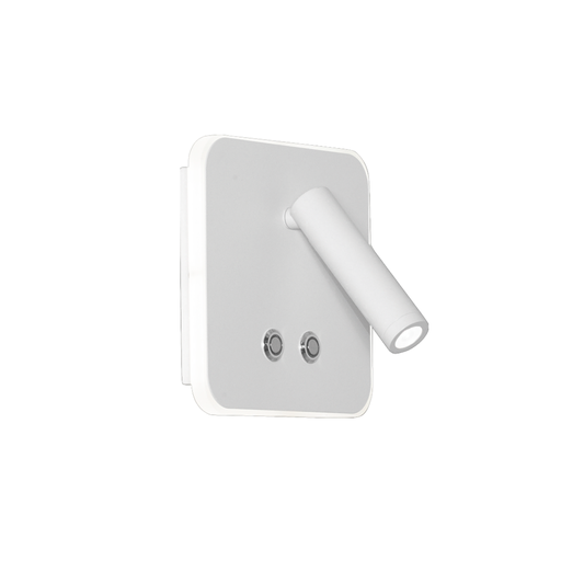 [DABRio Blanco] Aplique pared cuadrado con mov e int. Touch blanco 6w+3w
