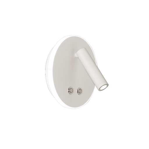 [DABDallas Blanco] Aplique pared redondo con mov e int. Touch blanco 6w+3w