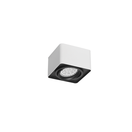 [DABVancouver-1 Blanco] Plafon de 1L movil Cardánico blanco con int negro para AR111