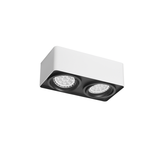 [DABVancouver-2 Blanco] Plafon de 2L movil Cardánico blanco con int negro para AR111
