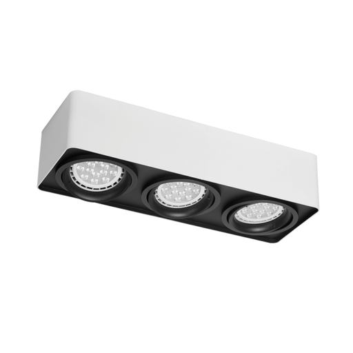 [DABVancouver-3 Blanco] Plafon de 3L movil Cardánico blanco con int negro para AR111