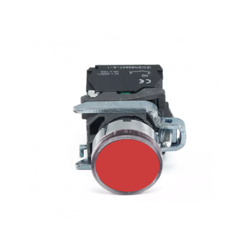 [CNCLAY4-BA42] PULSADOR METALICO RASANTE ROJO (1 NC)