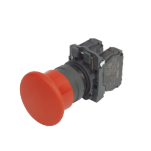 [CNCXB5-AC45] PULSADOR DE EMERGENCIA PLASTICO HONGO 40MM ROJO (1 NC+1 NA)