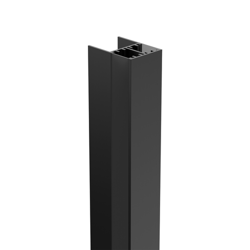 [CORPAL-BD-N-28X20-12MM-2M] PERFIL DE ALUMINIO BIDIRECCIONAL MACROLED, PARA PLACA DE 18MM, COLOR NEGRO, DIFUSOR NEGRO DE PC, TIRA LED DE HASTA 12MM, CON ENDCAPS, LARGO 2 METROS