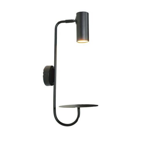 [CIE15085/NE] BIMBA - MESA DE LUZ CON SPOT DIRECCIONABLE GU10 NEGRO 200V CABLE 1.2MT CON TECLA 180MM X 540MM