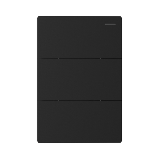[CORMILAN-3CN-N] TECLA MILAN NEGRO MACROLED, 3 CANAL, 2 VIAS, AC 250V, 10A MAX. BASTIDOR METALICO