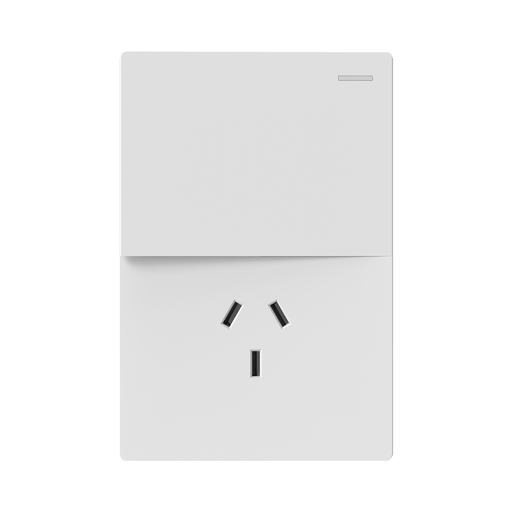 [CORMILAN-1CN-1TC-B] TECLA Y TOMACORRIENTE MILAN BLANCO MACROLED, 1 CANAL, AC 250V, 10A MAX. BASTIDOR METALICO