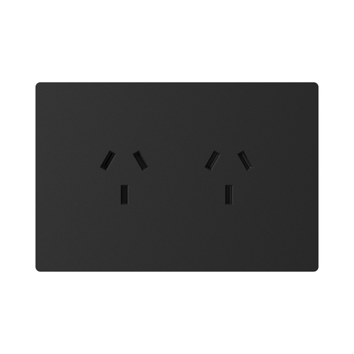 [CORMILAN-2TC-N] TOMACORRIENTE DOBLE MILAN NEGRO MACROLED, AC 250V, 10A MAX. BASTIDOR METALICO