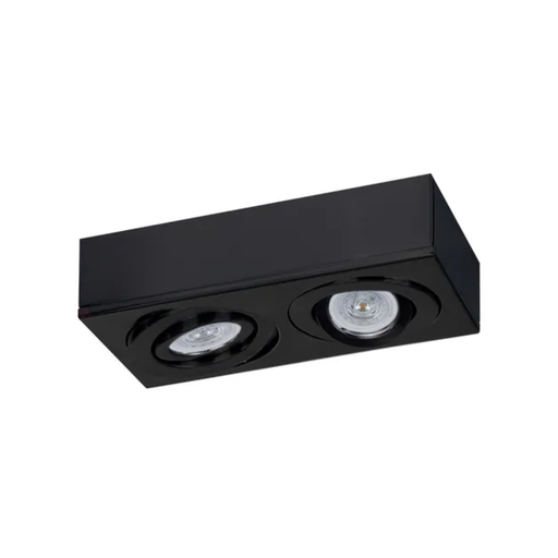 [MAC10/2AP NT] Plafon cardanico para dicro GU10 2 luces 255x134x100mm negro texturado