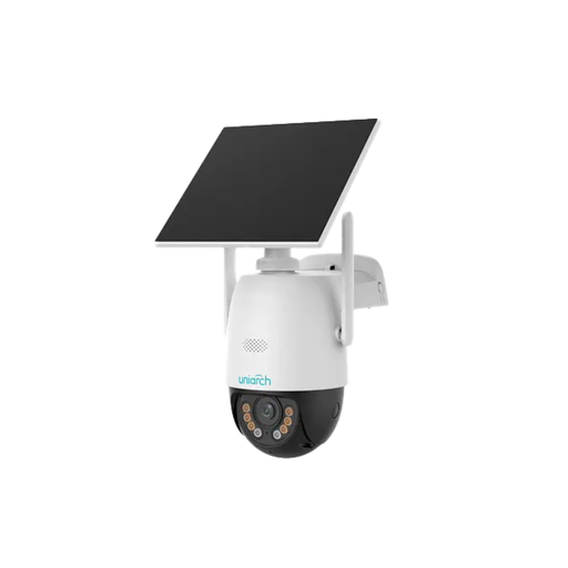 [CORUho-P2G-M3F4D-LA] CAMARA IP UNIARCH CONEXION 4G/LTE CON PANEL SOLAR Y BATERIA, INTERIOR/EXTERIOR, PARA HOGAR RESOLUCION 3MP LENTE FIJA DE 4 MM, MICROFONO Y ALTAVOZ, DETECCION DE CUERPO HUMANO, IP66, IR30 M, RJ45, 512GB