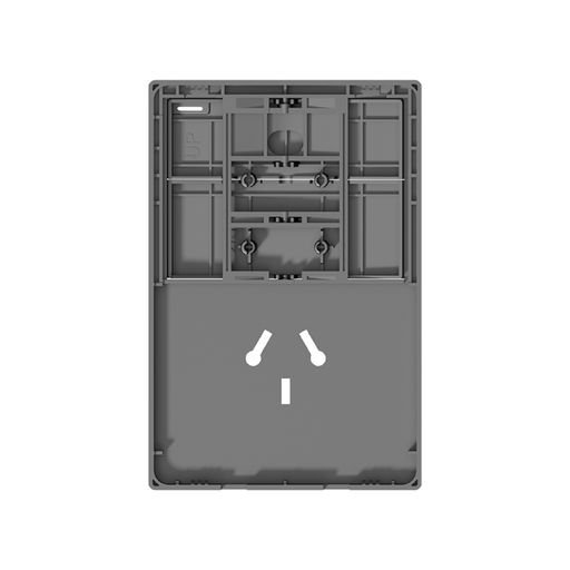 [CORMILAN-TAPA-2CN-1TCBN-G] FRENTE PARA TECLA 2 CANALES CON TOMACORRIENTE BI-NORMA MILAN MACROLED, COLOR GRIS