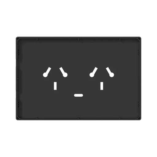 [CORMILAN-TAPA-2TCBN-1USB-C-N] FRENTE PARA TOMACORRIENTE BI-NORMA DOBLE CON USB-C MILAN MACROLED, COLOR NEGRO