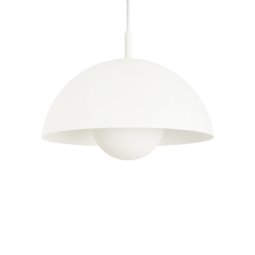 [FAR0306/CEBL-BL] Colgante Media esfera, ø 400 mm con media esfera invertida. 2 x E27 blanco