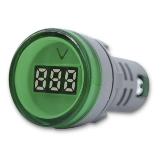 [TBCAD22DS-GV] MINI VOLTRIMETRO DIGITAL TBCIN REDONDO VERDE