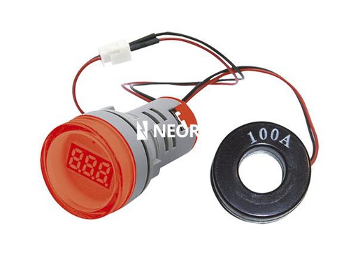 [TBCAD22DS-RA] MINI AMPERÍMETRO DIGITAL CON TRANSFORMADOR DE INTENSIDAD TBCIN 100A ROJO