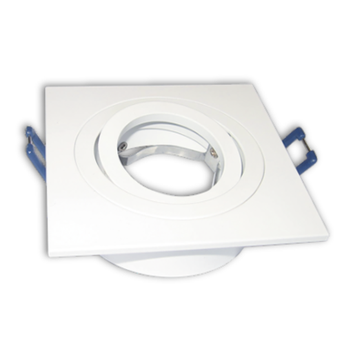 [TBCDLC1-B] SPOT DE EMBUTIR PARA DICROICA TBCIN METAL - BLANCO - CUADRADO - MOVIMIENTO BASCULAR