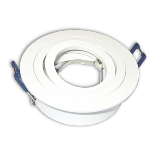 [TBCDLR1-B] SPOT DE EMBUTIR PARA DICROICA TBCIN METAL - BLANCO - REDONDO - MOVIMIENTO BASCULAR