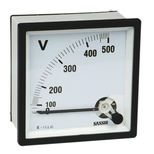 [TBCSE-72V500] VOLTIMETRO ANALOGICO TBCIN PARA CORRIENTE ALTERNA 500VCA 72X72MM