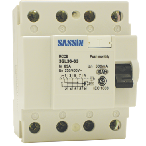 [TBC3SL36-I463] INTERRUPTOR DIFERENCIAL TBCIN TETRAPOLAR 4.5KA 3P+N 63A DISYUNTOR