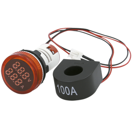 [TBCAD22DS-RVA] MINI VOLTIMETRO-AMP. DIGITAL COLOR ROJO