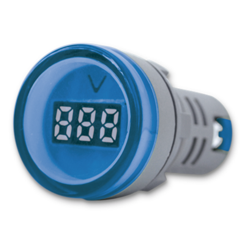 [TBCAD22DS-BV] MINI VOLTIMETRO-AMPERIMETRO TBCIN DIGITAL REDONDO COLOR AZUL - 