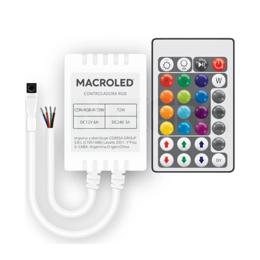 [CORCON-RGB-IR-72W] CONTROLADOR RGB INFRARROJO 72W DC-12/24V