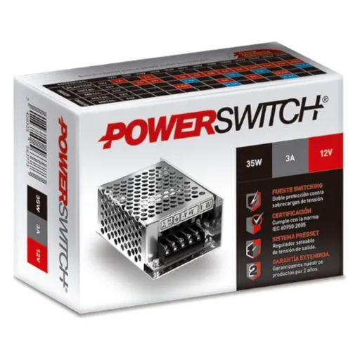 [CORS-35W-12V] FUENTE POWERSWITCH 12V 3A GAB METALICO IP20