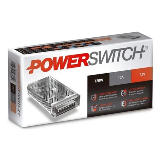 [CORS-120W-12V] FUENTE POWERSWITCH 12V 10A GAB METALICO IP20