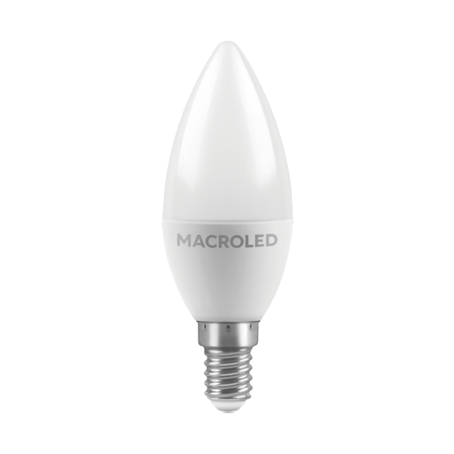 [CORC37-6-E14-WW] BULBO C37 MACROLED 6W E14 AC180-240V CALIDO 3000K