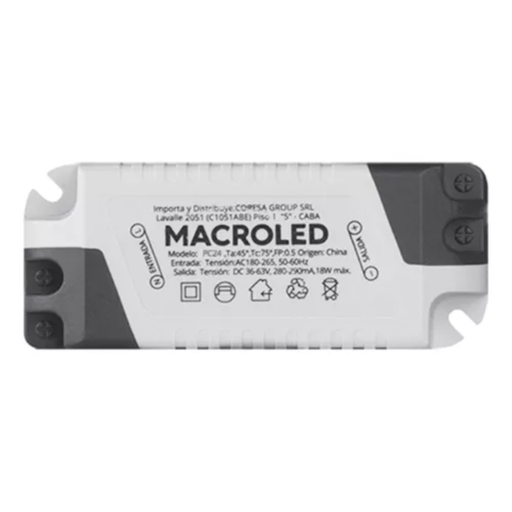 [CORPEC24DR] Driver para panel de 24W Macroled