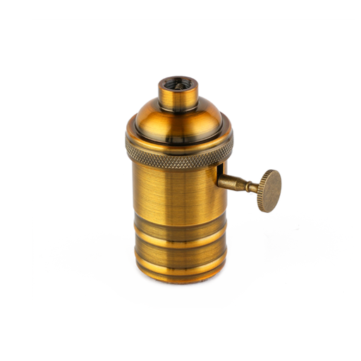 [CORPLV-VIN-P-E27-BB] PORTALÁMPARA ALUMINIO E27 VINTAGE CON PERILLA BRONCE BRILLANTE