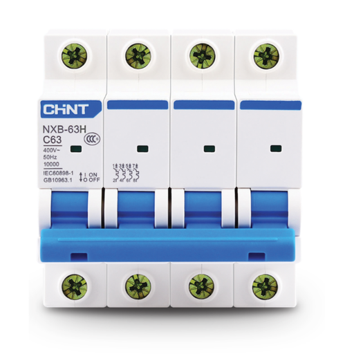 [CORNXB-63H 4P D50 10kA] Int. Termomagnético CHINT NXB-63H, In:50A, Icn:10kA, Curva D, 4-polos