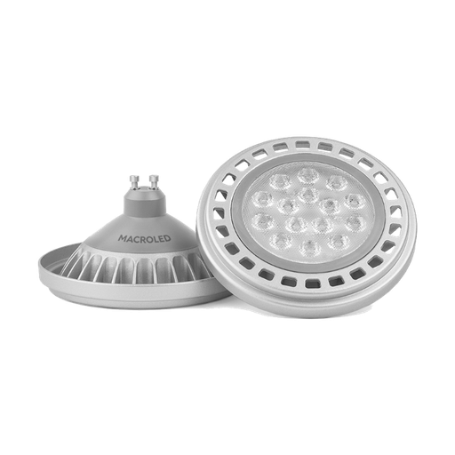 [CORD-111-GU10-WW] AR111 MACROLED ALUM GRIS 15W GU10 AC200-240V CALIDO 2700K DIM 30º